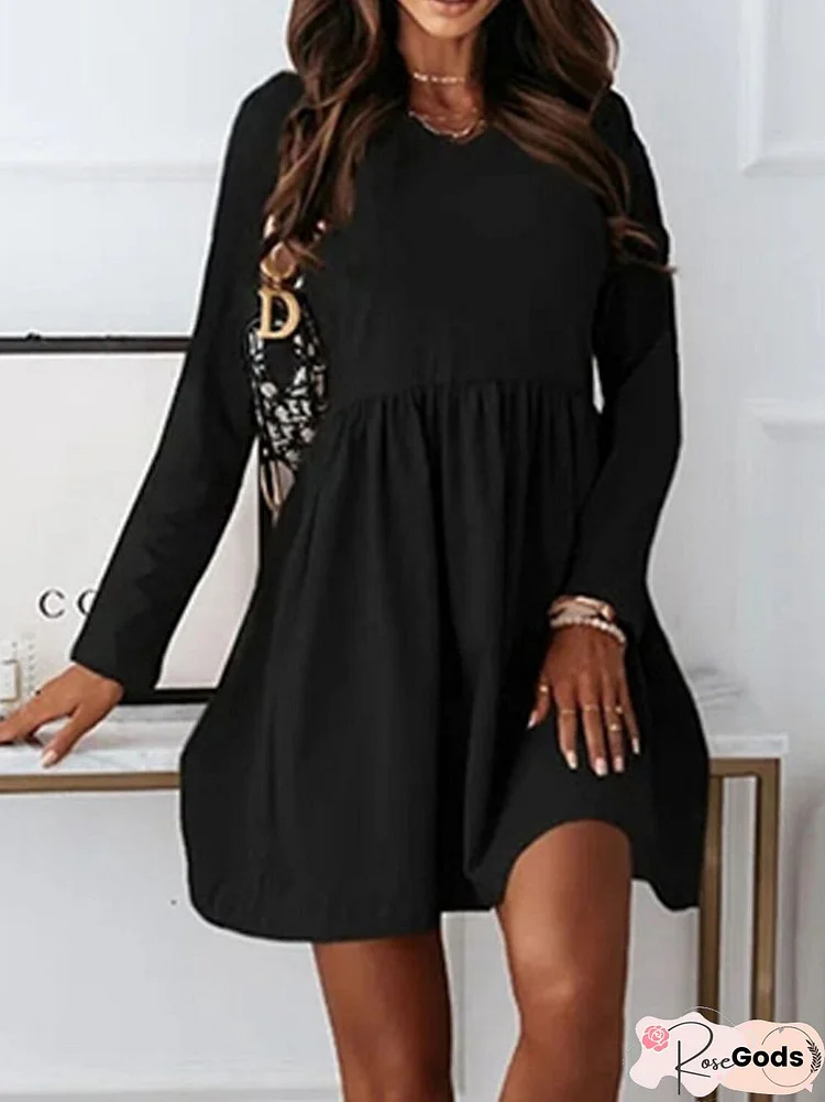 Urban V Neck Regular Fit Ruched Dresses