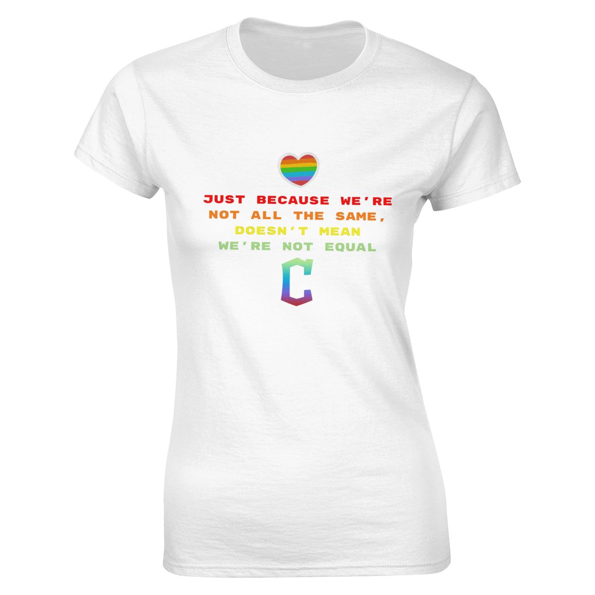 Cleveland Guardians Rainbow Awareness Raising Women's Classic-Fit T-Shirt