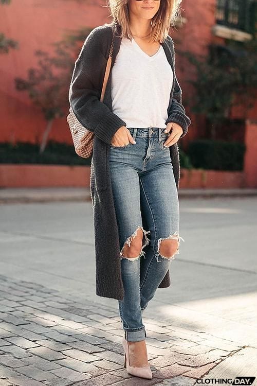 Pockets Long Sleeve Cardigan