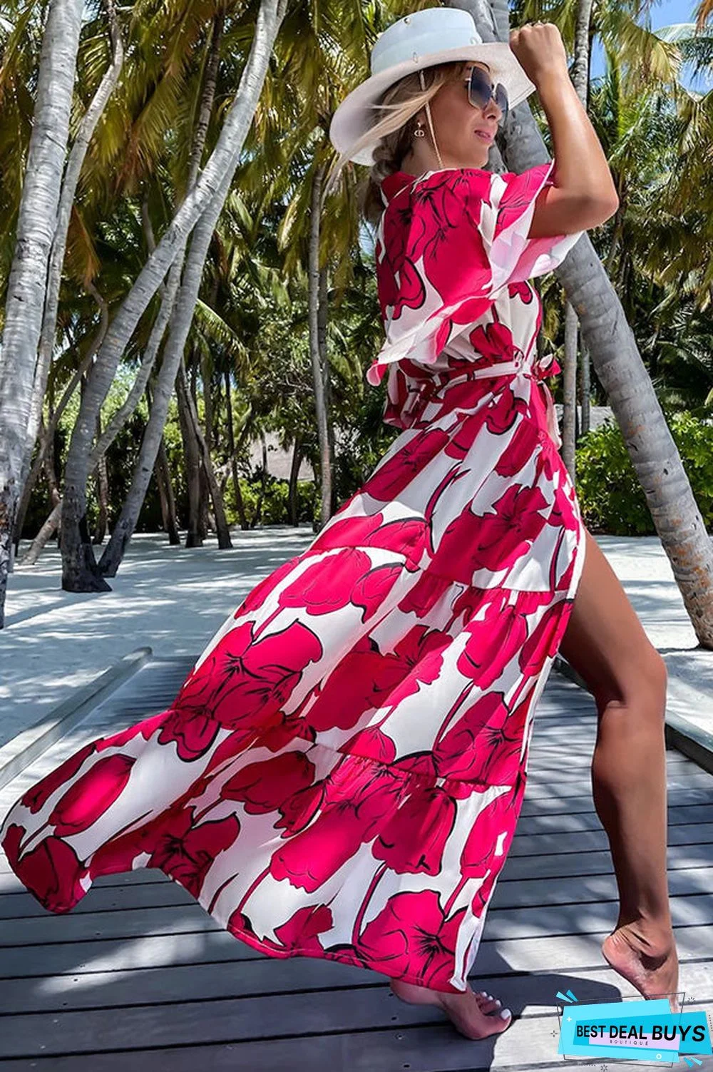 Sunshiny Days Floral Button Cover Up Maxi Dress