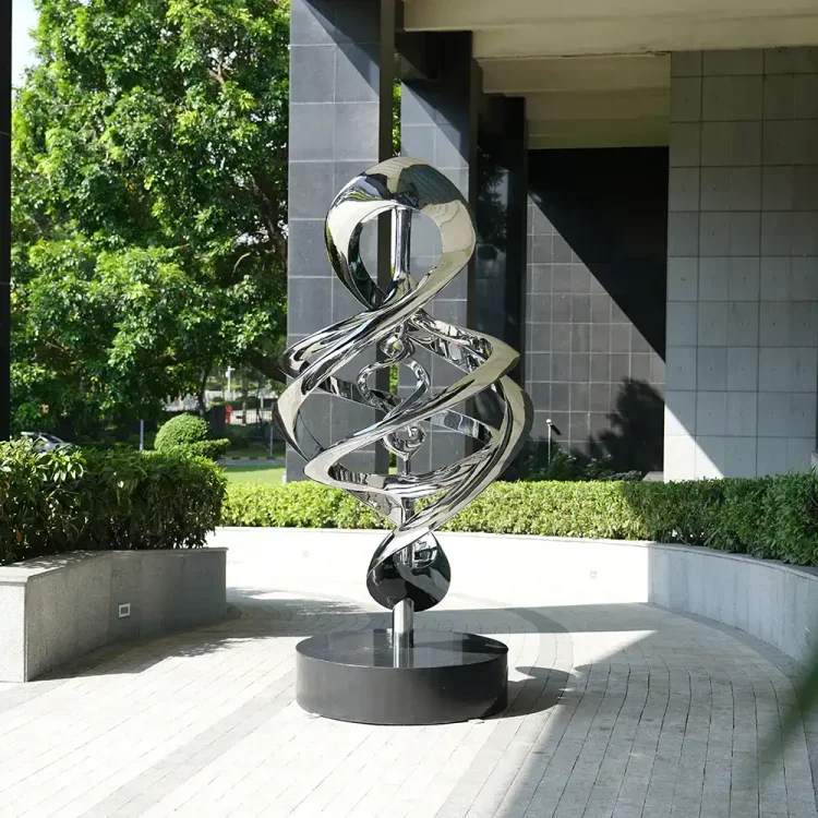 MaoPing Modern Abstract Stainless Steel Spiral Art Sculpture