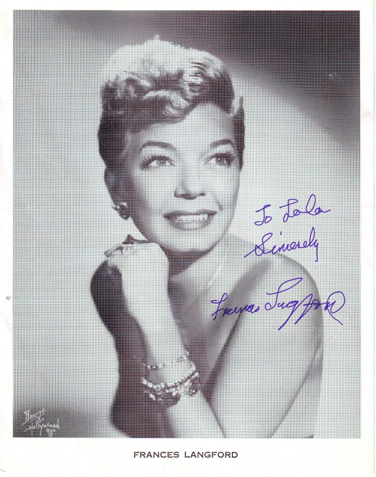 Frances Langford (20x25 cm) Original Autographed Photo Poster painting