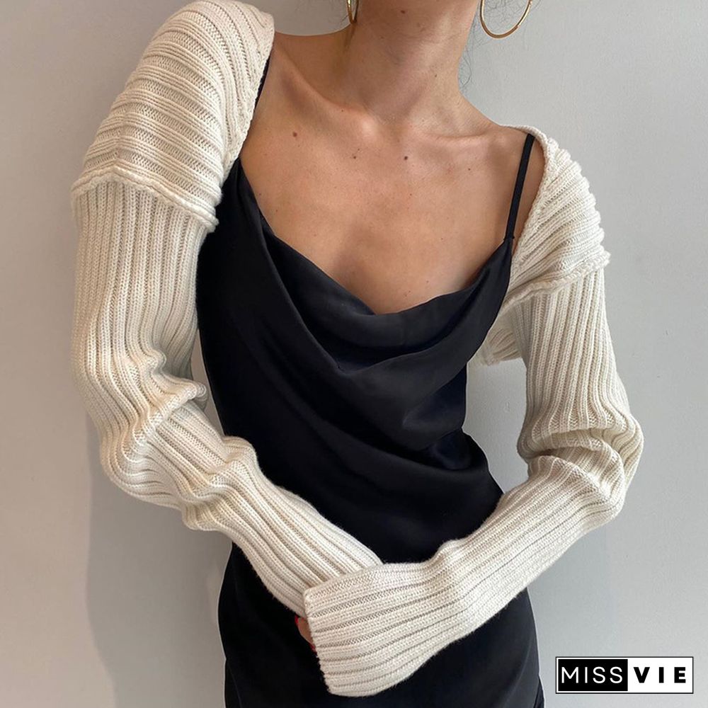 Knitted Cardigans Women Long Sleeve Crop Top Autumn Fashion Casual Sweater Sexy Streetwear Outerwear Female Sweater