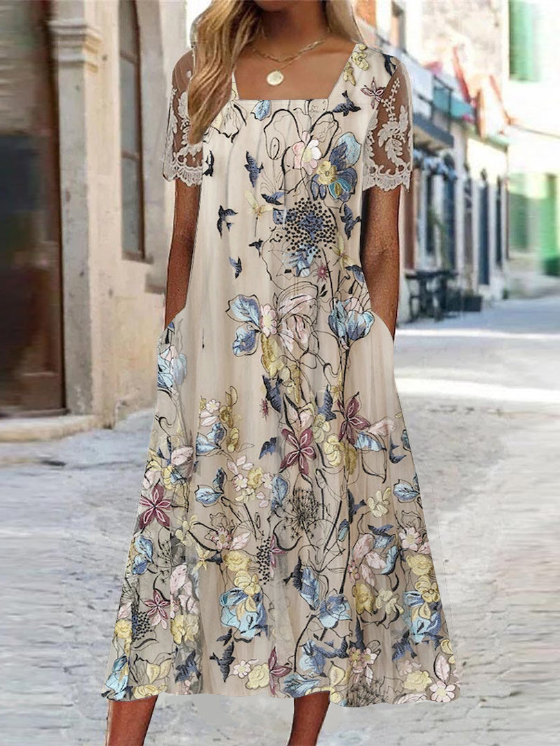 Women Long Sleeve V-neck Graphic Floral Printed Top