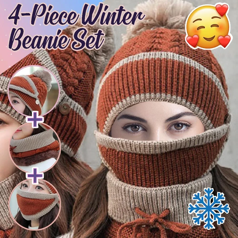 Hugoiio™ 4-Piece Winter Beanie Set