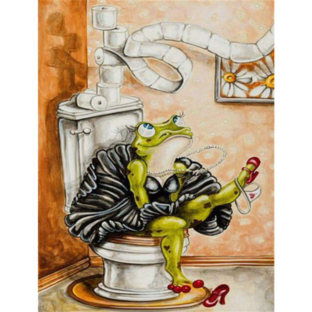 

Frog on Toilet - Round Drill Diamond Painting - 40*50CM, 501 Original