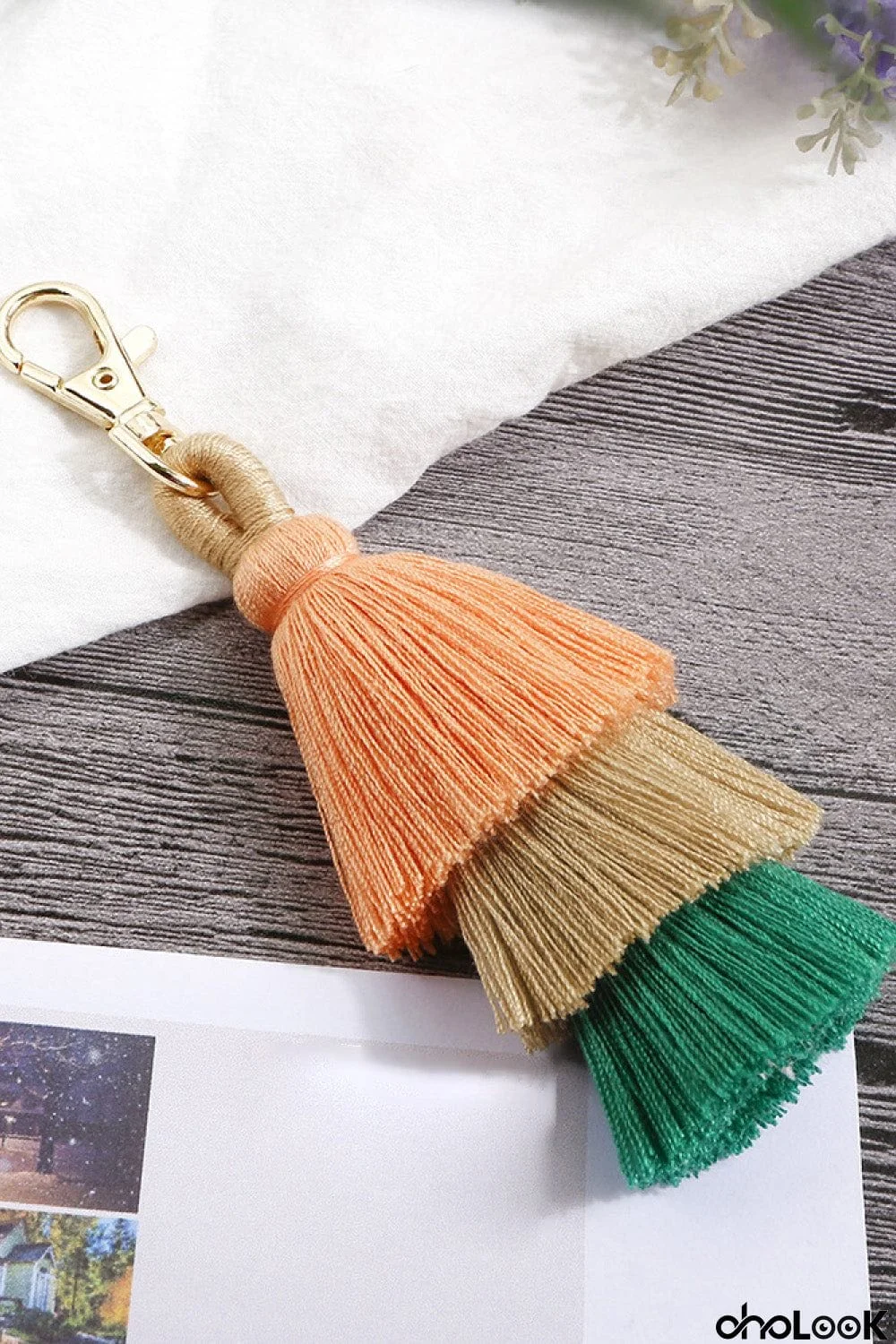 Layered Tassel Keychain