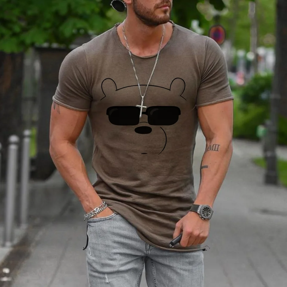 Mens Bear Sunglasses Short Sleeve T-Shirt / [viawink] /