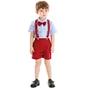 Baby Boy Gentleman Short Sleeve Bowtie Suspenders Shorts Sets