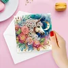 6pcs DIY Flower Horse Diamond Painting Greeting Cards