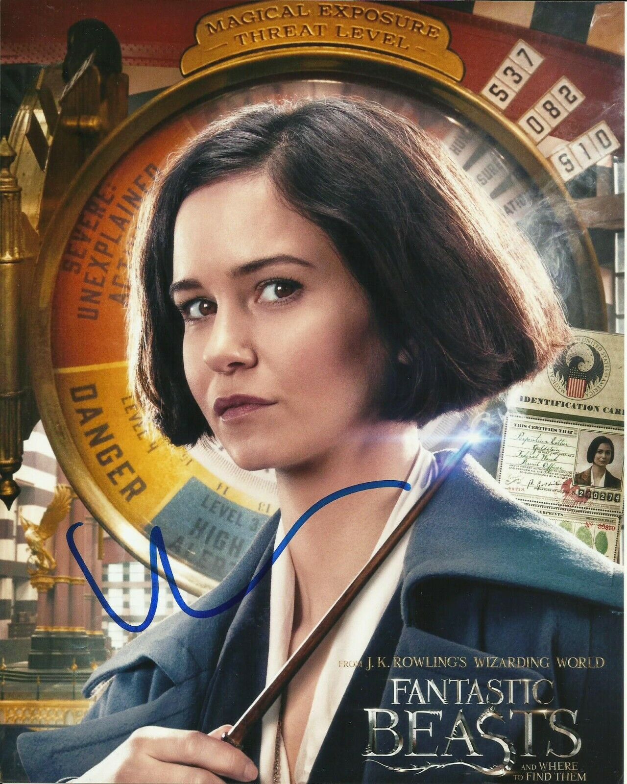 KATHERINE WATERSTON SIGNED FANTASTIC BEASTS Photo Poster painting UACC REG 242 (3)