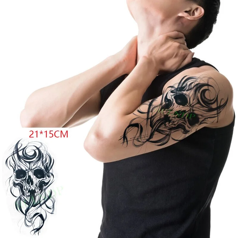 Sdrawing Temporary Tattoo Sticker Red Rose Dragon Lion Tiger Animal Tatto Stickers Flash Tatoo Fake Tattoos for Men Women