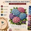 (PDF Pattern) Hydrangea Flower 11CT PDF Cross Stitch Pattern Instant Digital Download Counted Printable 15.75x15.75inch