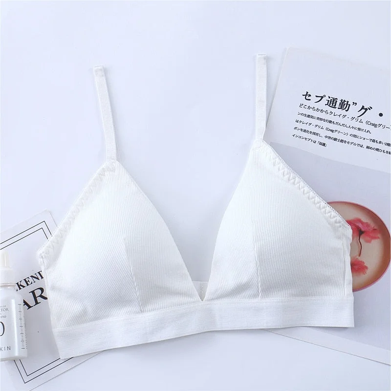 Cotton Bras For Women Seamless Bra Comfort Underwear Top Female Brassiere French Bralette  Padded Triangle Bra Sexy Lingerie