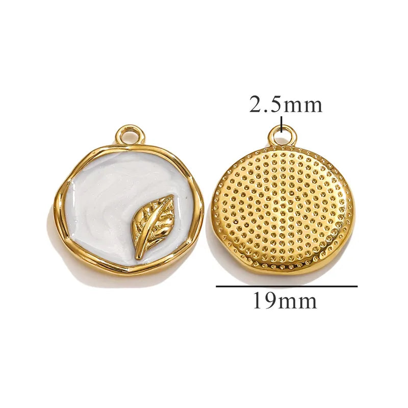 1 Piece 18 * 23mm 19mm 20.5mm 304 Stainless Steel Leaf Rose Flower Pendant Jewelry Accessories