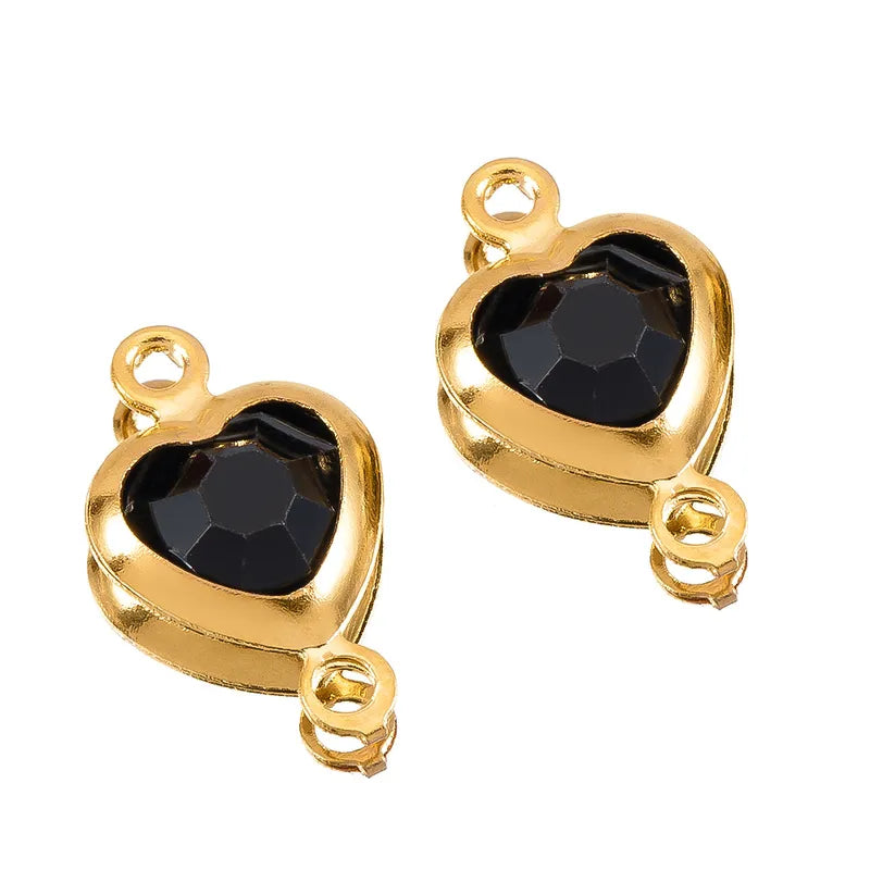 10 PCS/Package 6.5*11.5mm 304 Stainless Steel Zircon Square Pendant Jewelry Accessories