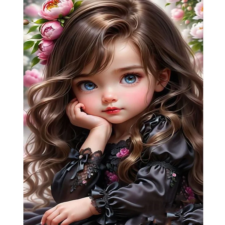 Sweet Cool Girl 40*50CM (Canvas) Full Round Drill Diamond Painting gbfke