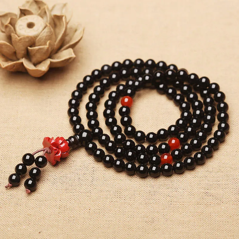 Natural Black Onyx Yellow Agate Fortune Bracelet