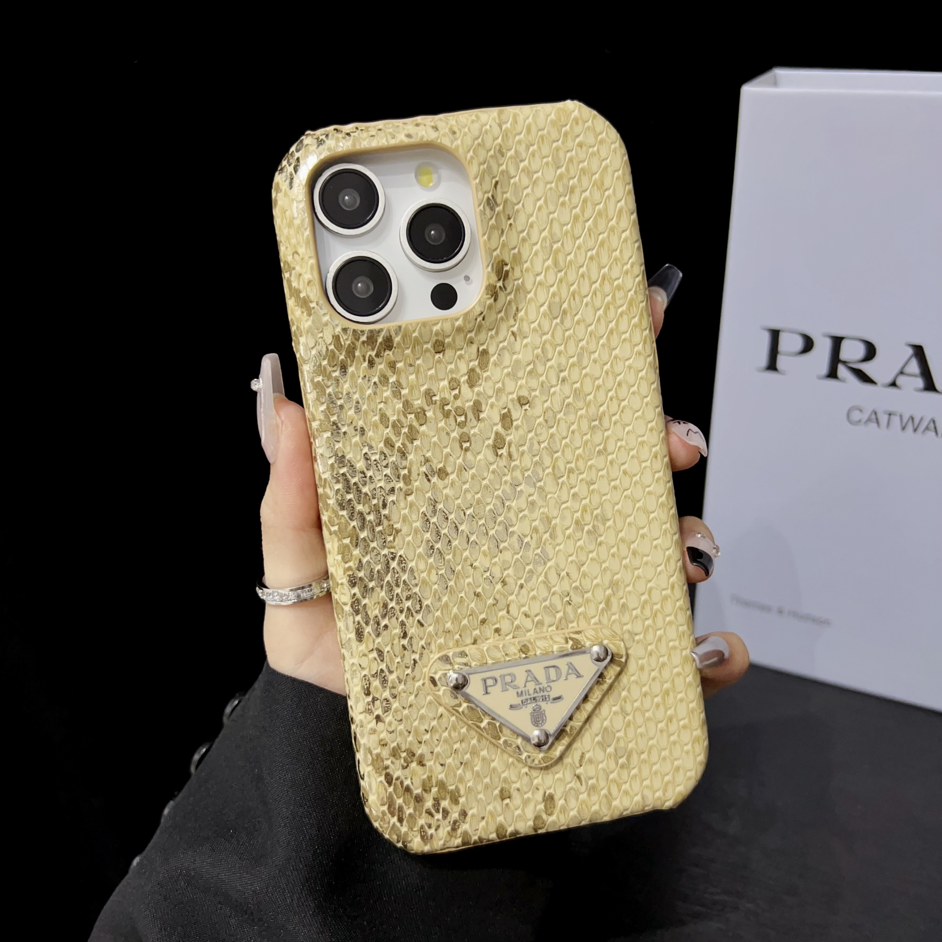 Prada Luxury Python PU Leather Apple iPhone and Samsung Galaxy Phone Case