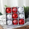 9PCS New Year Christmas's Tree 8CM Decor Balls Set