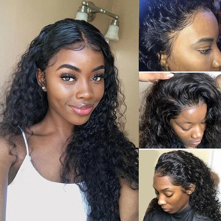 Curly Human Hair Wig Water Wave Wig 360 Lace Frontal Wig