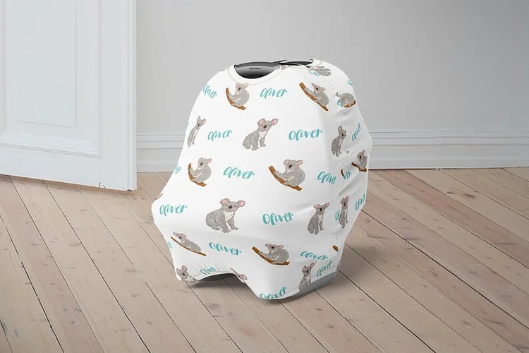 Personalized Baby Koala Car Seat Canopy| Canopyl82