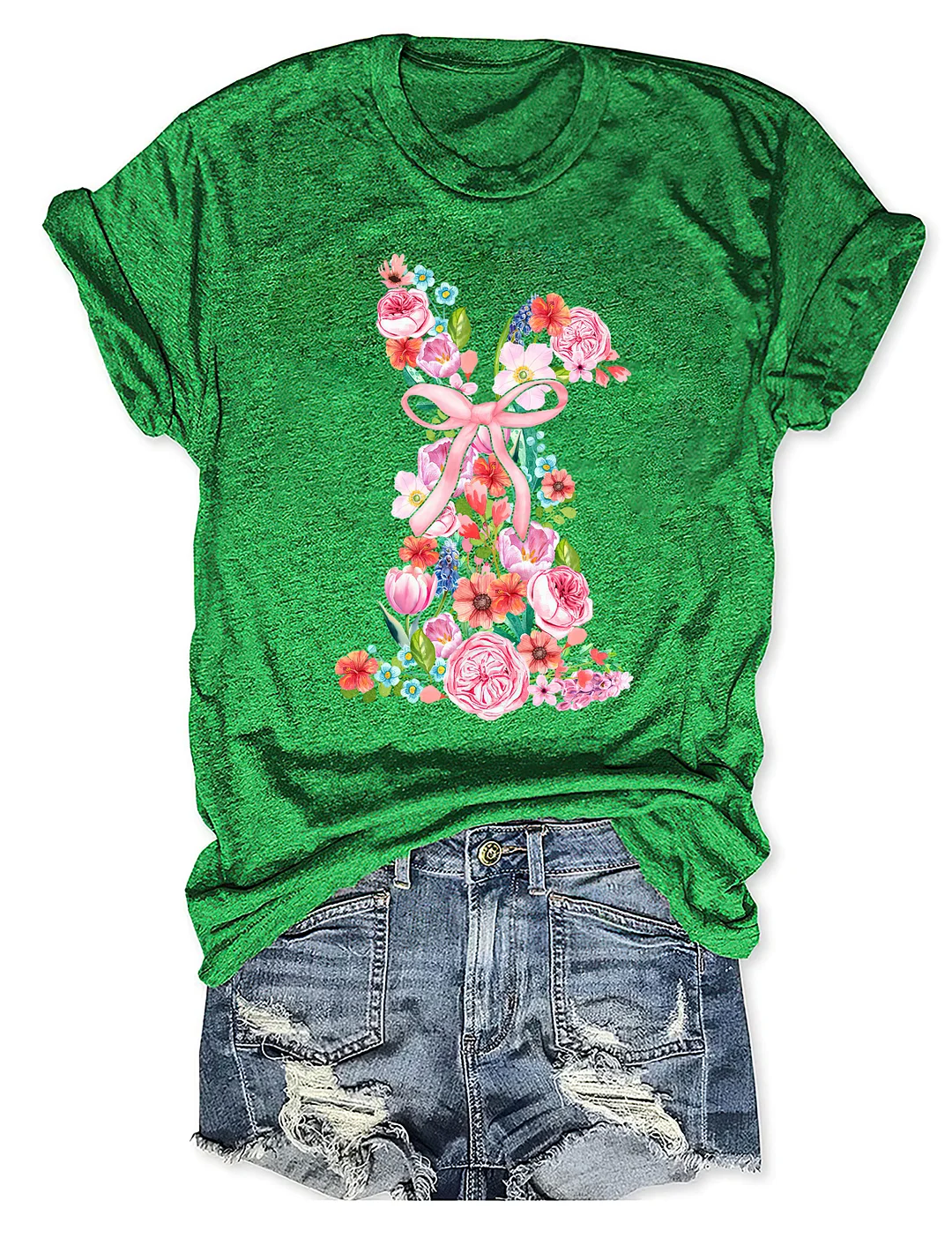 Watercolor Floral Easter Bunny T-shirt