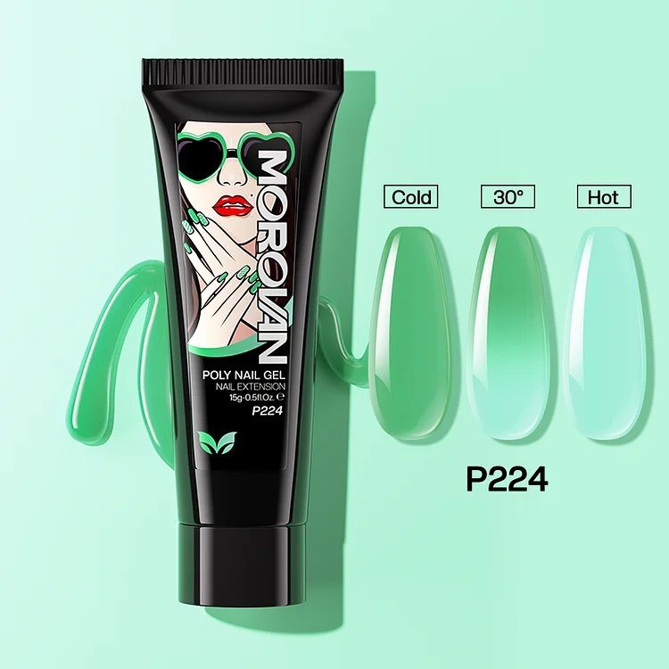 Temperature Color Changing Green Poly Nail Gel