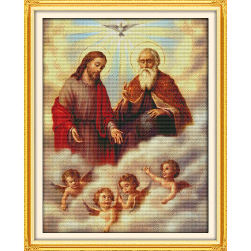 

Jesus and the little angel - 14CT Stamped Cross Stitch - 57*46cm, 501 Original