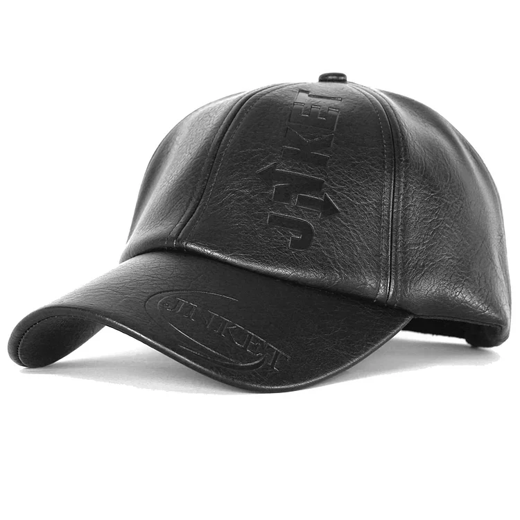 JNKET Autumn Winter Men Women s Baseball Cap PU Leather Stamping Logo Hats Outdoor Windproof Adjustable Gorras Baseball