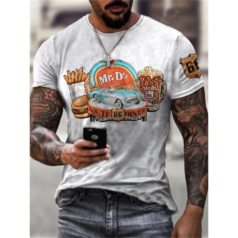 

Route 66 - 3D Printed Men T Shirt, Xxl, 501 Original