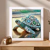 5D DIY Partial Special Shaped Drill Diamond Painting Sea Turtles Art With Frame Kit 17.2x17.2cm