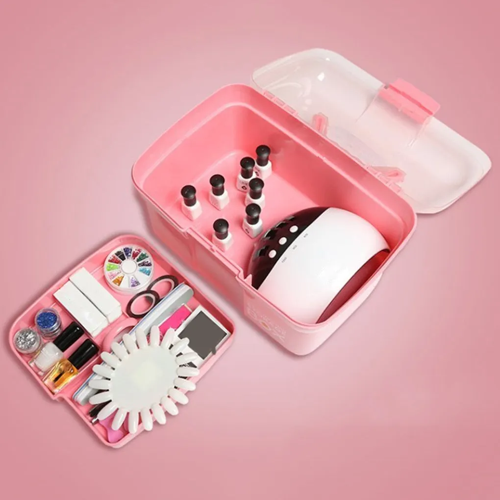 Plastic Multifunction Makeup Storage Box Nail Polis Organizer Lipstick ...