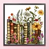 Books And Flowers-18CT Stamped Cross Stitch 50*50cm/19.69*19.69in