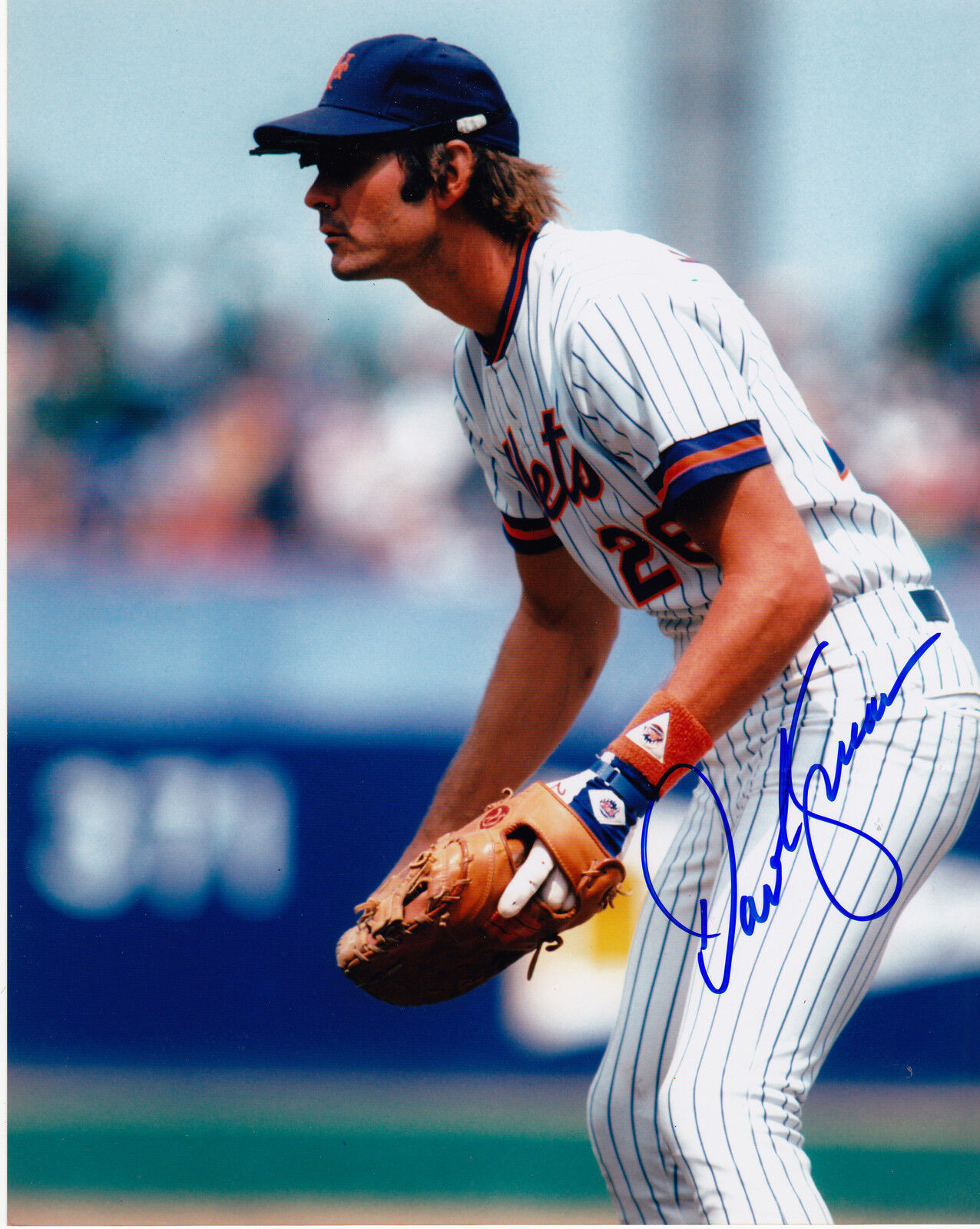 DAVE KINGMAN NEW YORK METS ACTION SIGNED 8X10