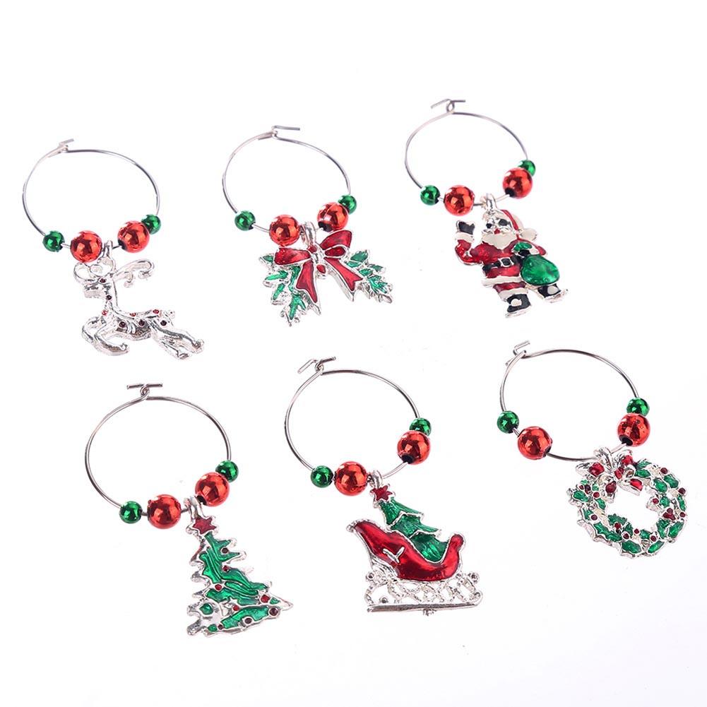 

1Set Christmas Wine Glass Decoration Charms Party New Year Cup ring, 501 Original