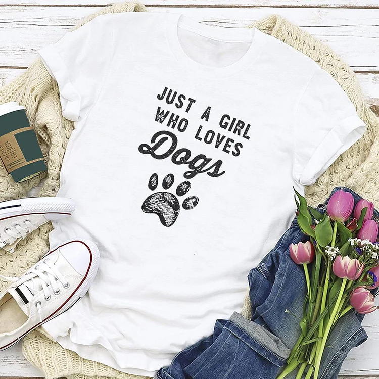 Just A Girl Who Loves Dogs  T-shirt Tee - 01650-Annaletters