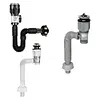 3In1 Bathroom Sink Drain Kit Flexible P-Trap Drain Pipe Replacement with Pop Up Stopper Expandable Flexible Downspout Pipe Anti Odor Filter Water Pipes