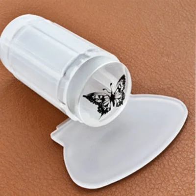 New Design Pure Clear Jelly Silicone Nail Art Stamper Scraper Transparent  Nail Stamp Stamping Tools