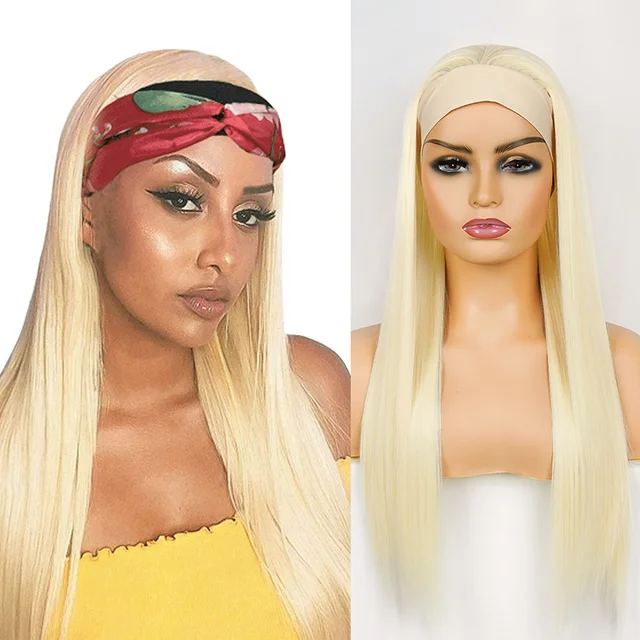 Jewtribute Hair®|Highlight Headband Wig Long Straight Ombre Wine 