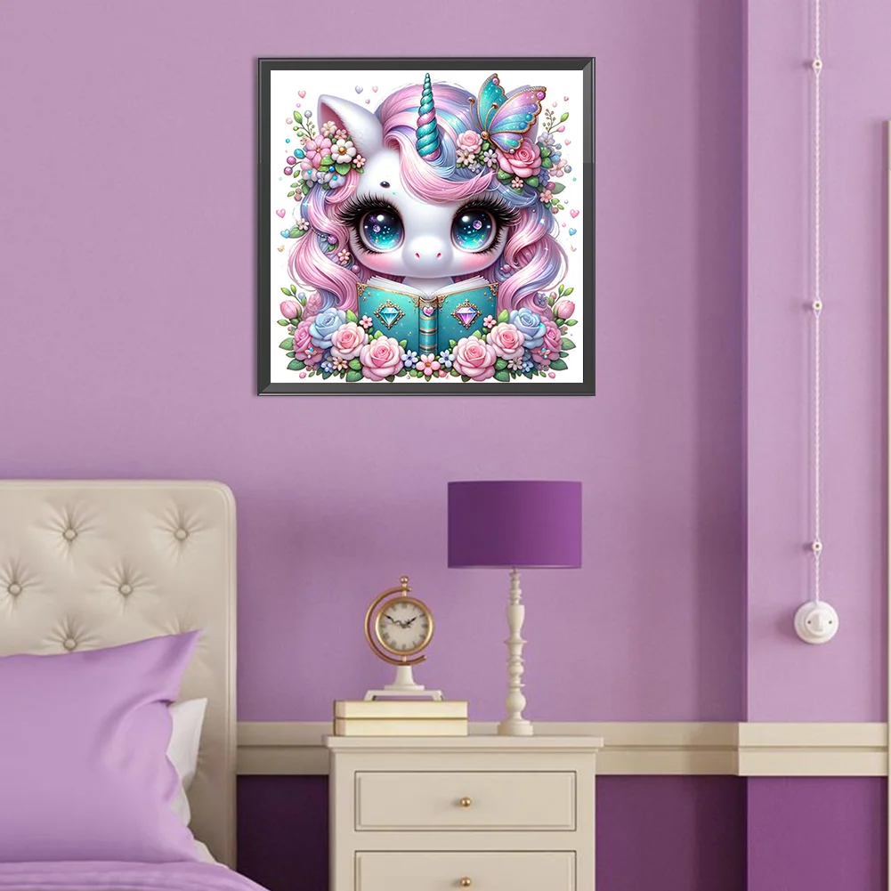 Diamond Painting - Full Square Drill - Read Unicorn(Canvas|35*35cm)