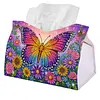 Butterfly Diamond Painting Tissue Box 7.48x5.12Inch Diamond Art Tissue Box 5D Diamond Art Tissue Cover for Kitchen Restaurant Bar Office Parties