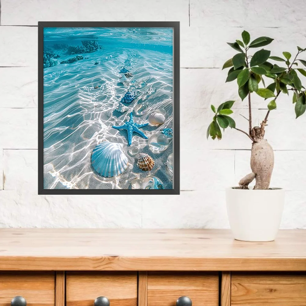 Beach Full 11CT DIY Counted Cross Stitch Kits 40x50cm for Beginners Home Decor