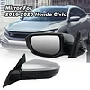 MOFOAP Driver Side Mirror Compatible With 2016 2017 2018 2019 2020 2021 Honda Civic Coupe Sedan Hatchback,Mirror with Power Glass,Non-Heated,Manual Folding(Silvery)
