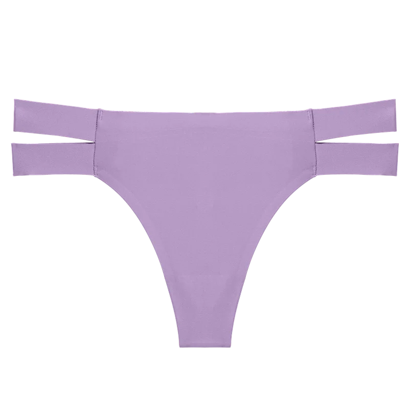 Billionm Women Sexy Panties Solid Color Thong Low Waist Slit Seamless Soft Underwear Female Breathable Intimates Lingerie Underpants
