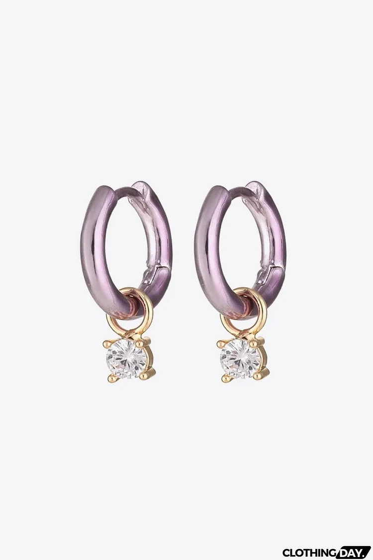 Zircon Huggie Drop Earrings