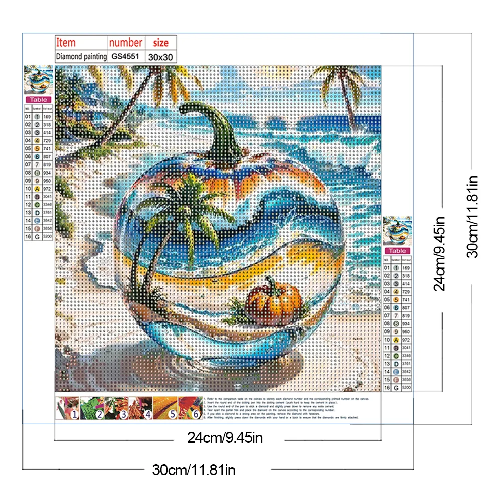 Diamond Painting - Full Round Drill - Beach(Canvas|30*30cm)