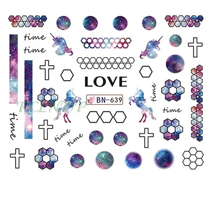 Water sticker for nail art decoration slider skull witch with rose flower watercolor ink design decal lacquer accessoires