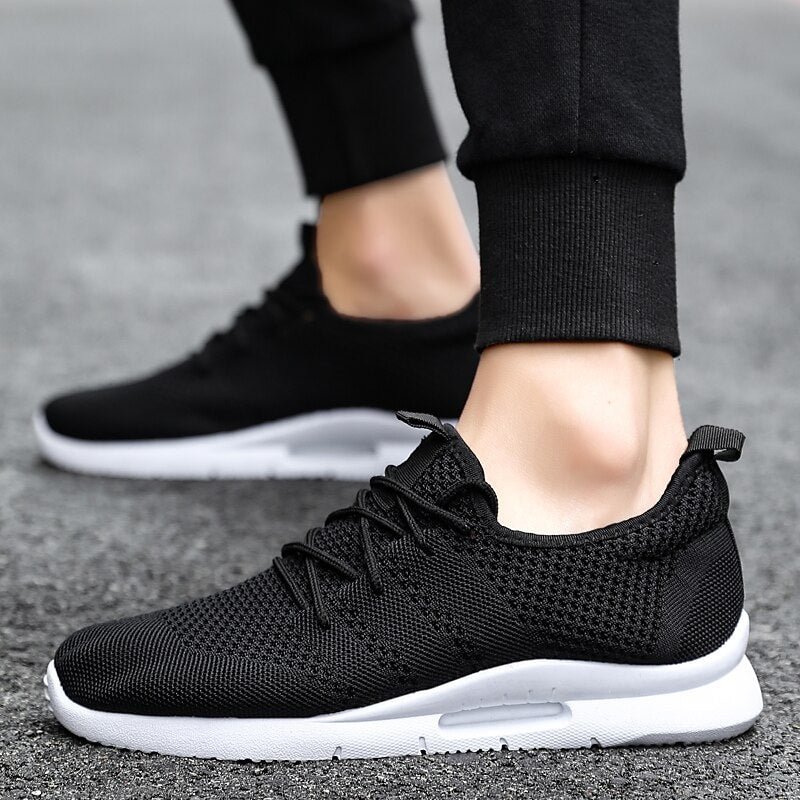 Men Sneakers 2021 Fashion Breathable Mesh Slip-On Men Shoes Summer Men Loafers High Quality Black White Red Male Socks Footwear