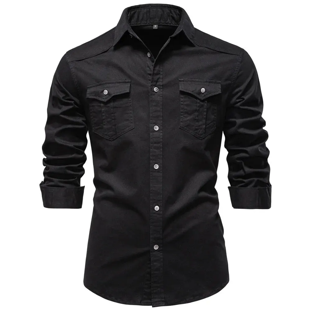 Men's Cotton Utility Overshirt &ndash; Heavyweight Workwear Shirt &ndash; view 2